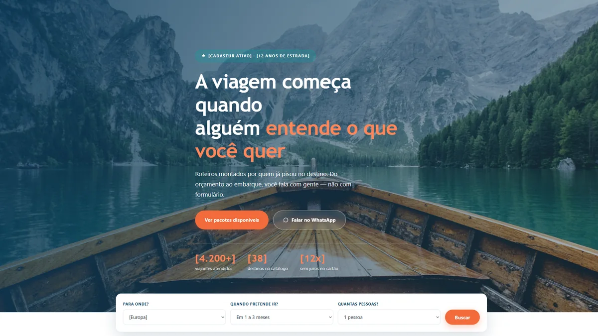 Modelo de site para agência de viagens