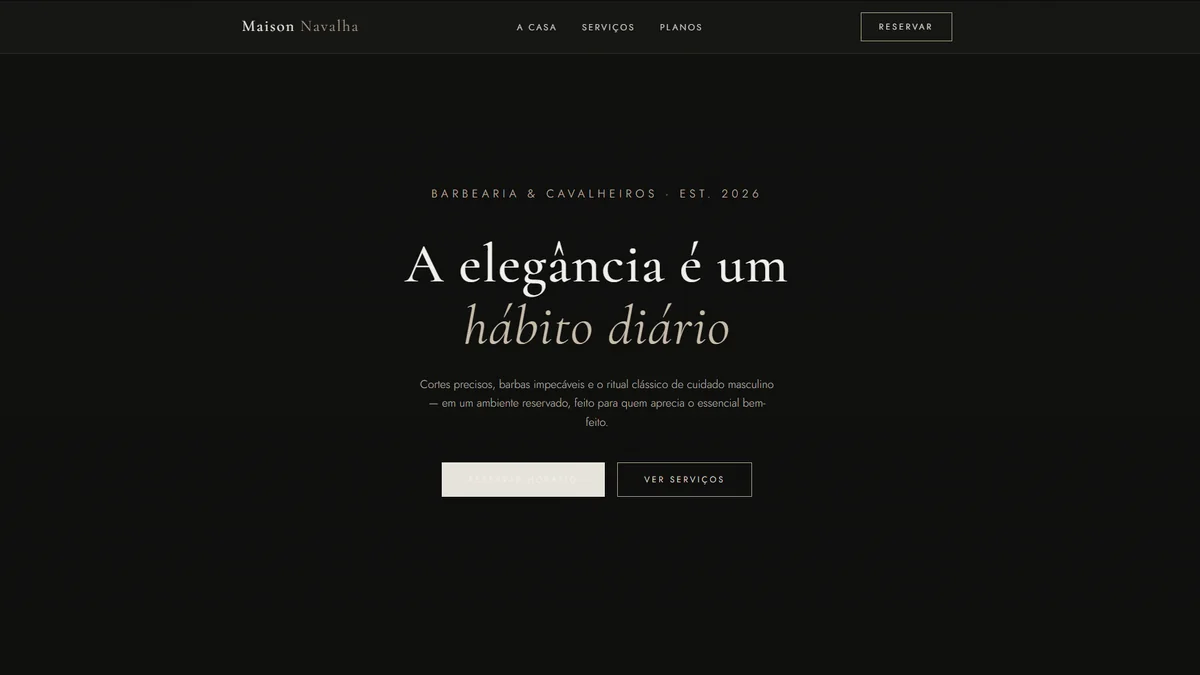 Identidade visual da barbearia Maison Navalha