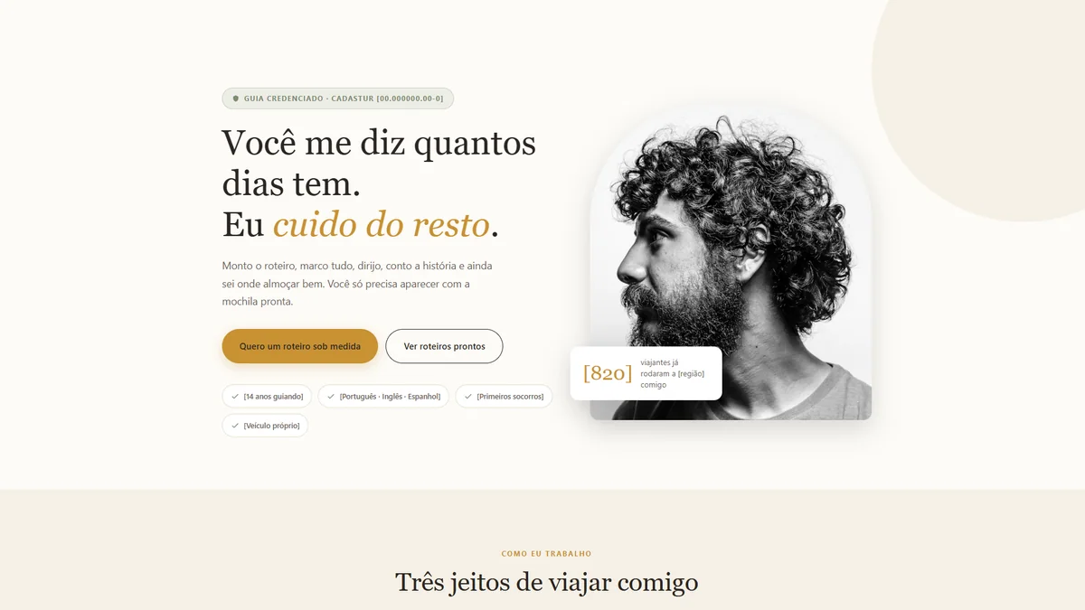 Modelo de site para guia turístico