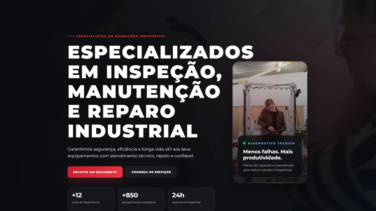 Site desenvolvido para a NR Inspeções