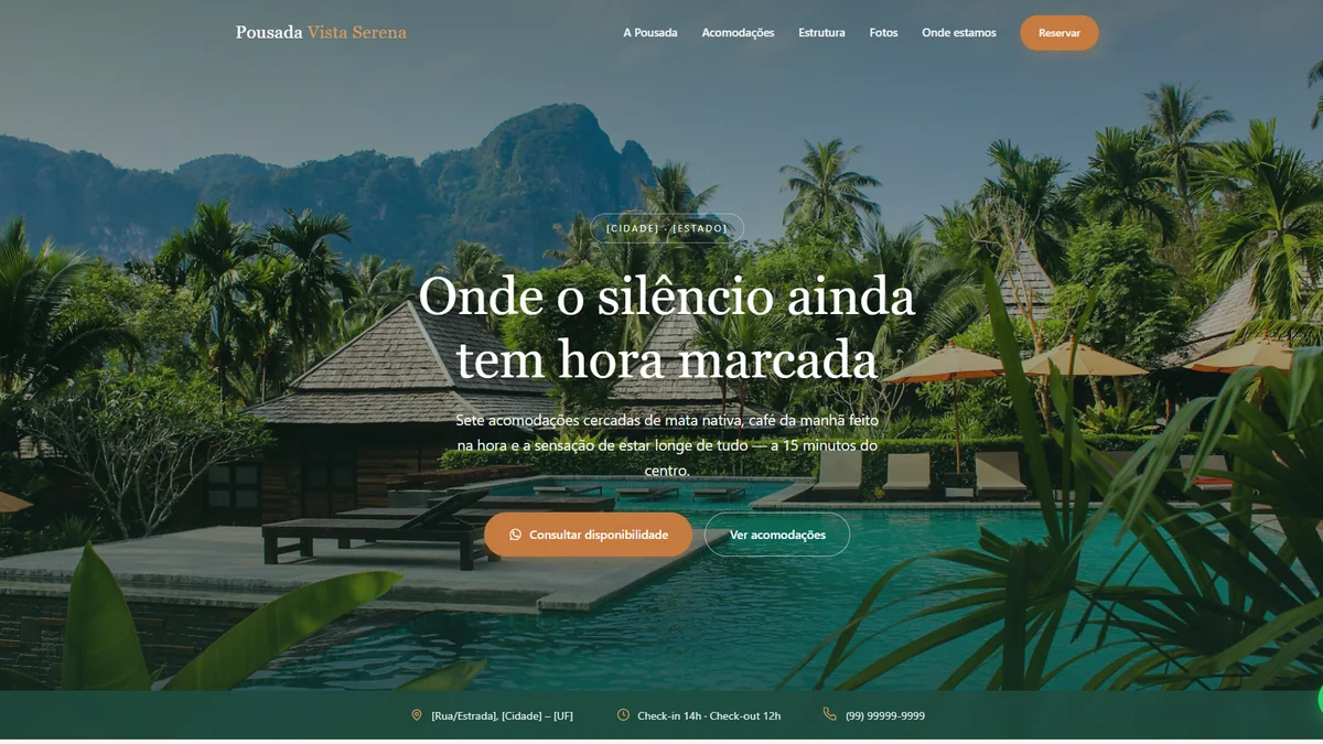 Modelo de site para pousada